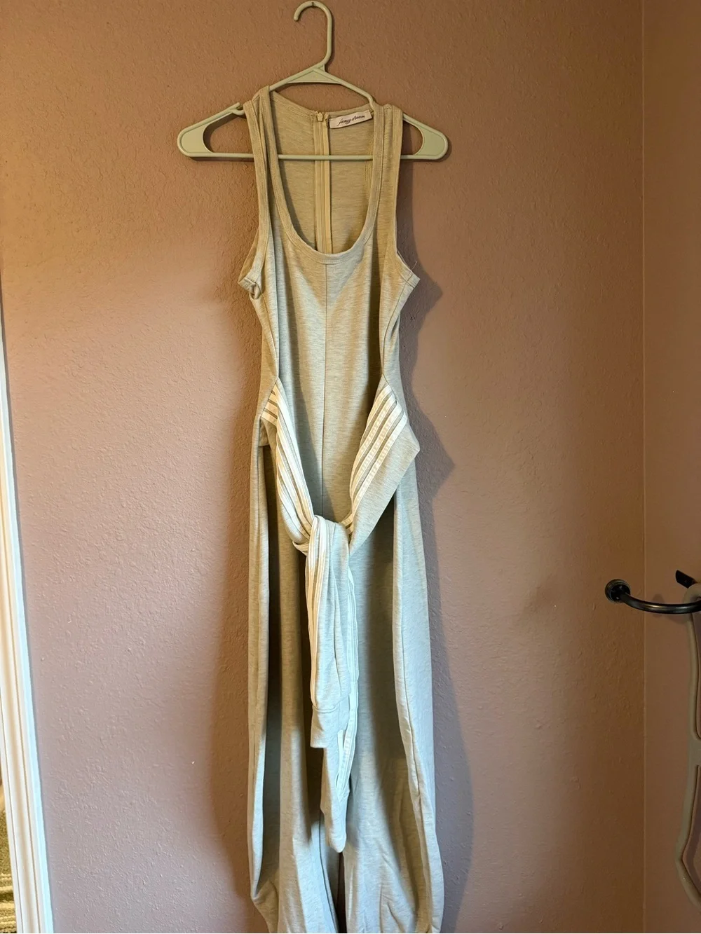 U Neck with striped belt Jumpsuit Size M